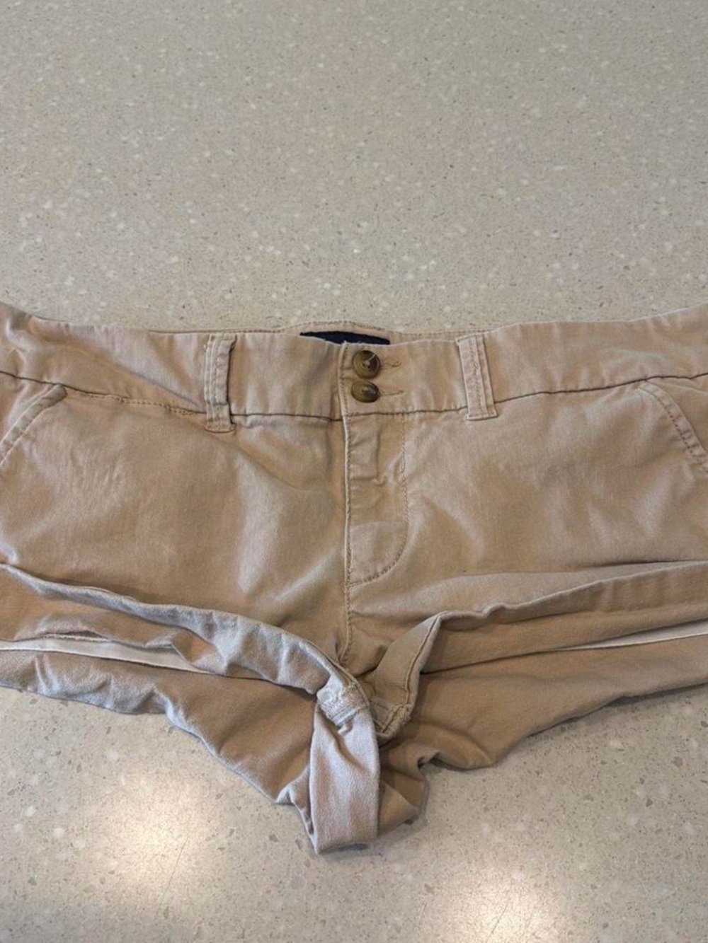 American Eagle Outfitters Tan low-Rise Jean Shorts